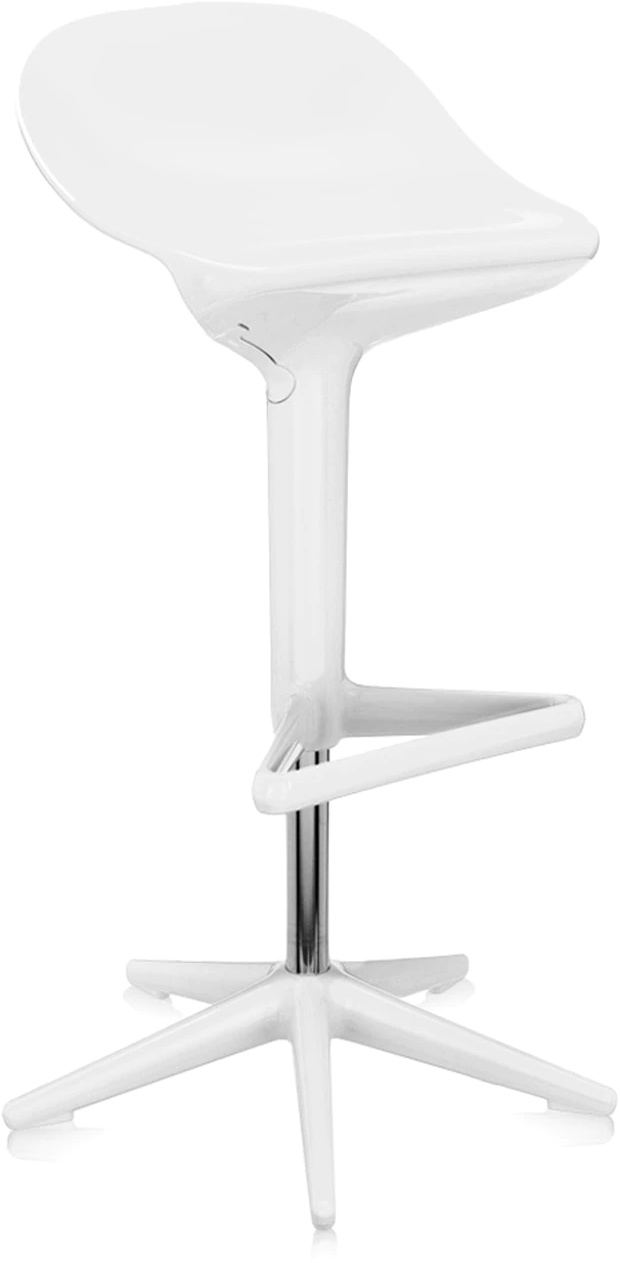 Scaun Kartell Spoon design Antonio Citterio & Toan Nguyen h56-76 cm alb alb