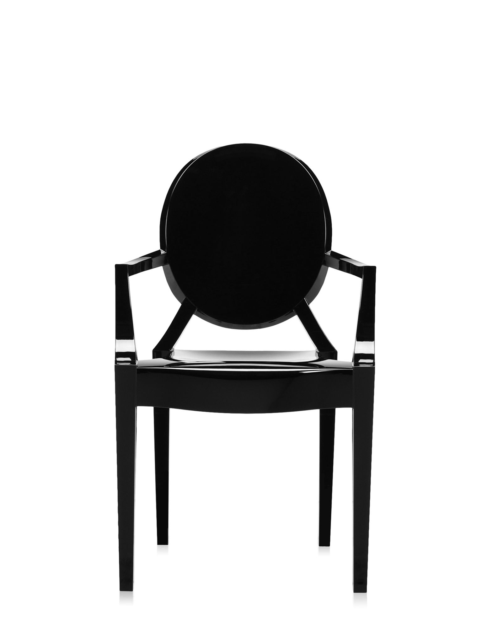 Set 2 scaune Kartell Louis Ghost design Philippe Starck negru lucios Kartell