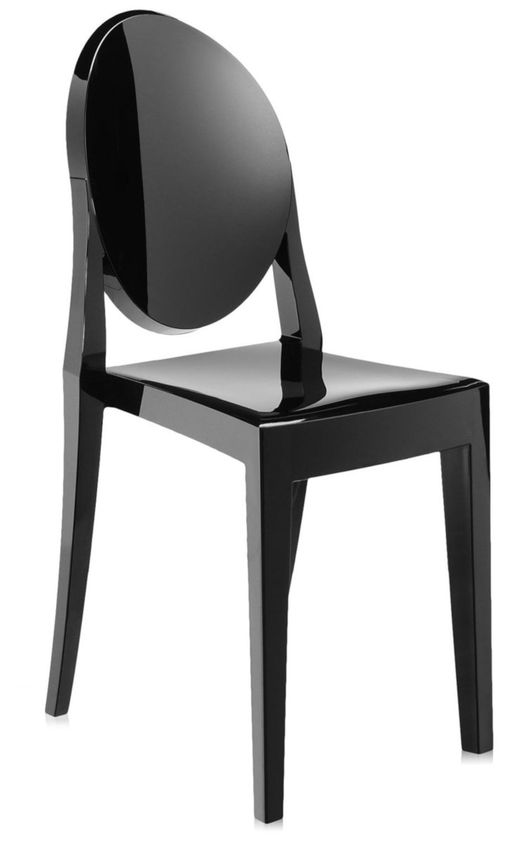 Scaun Kartell Victoria Ghost design Philippe Starck negru lucios Kartell imagine reduss.ro 2022