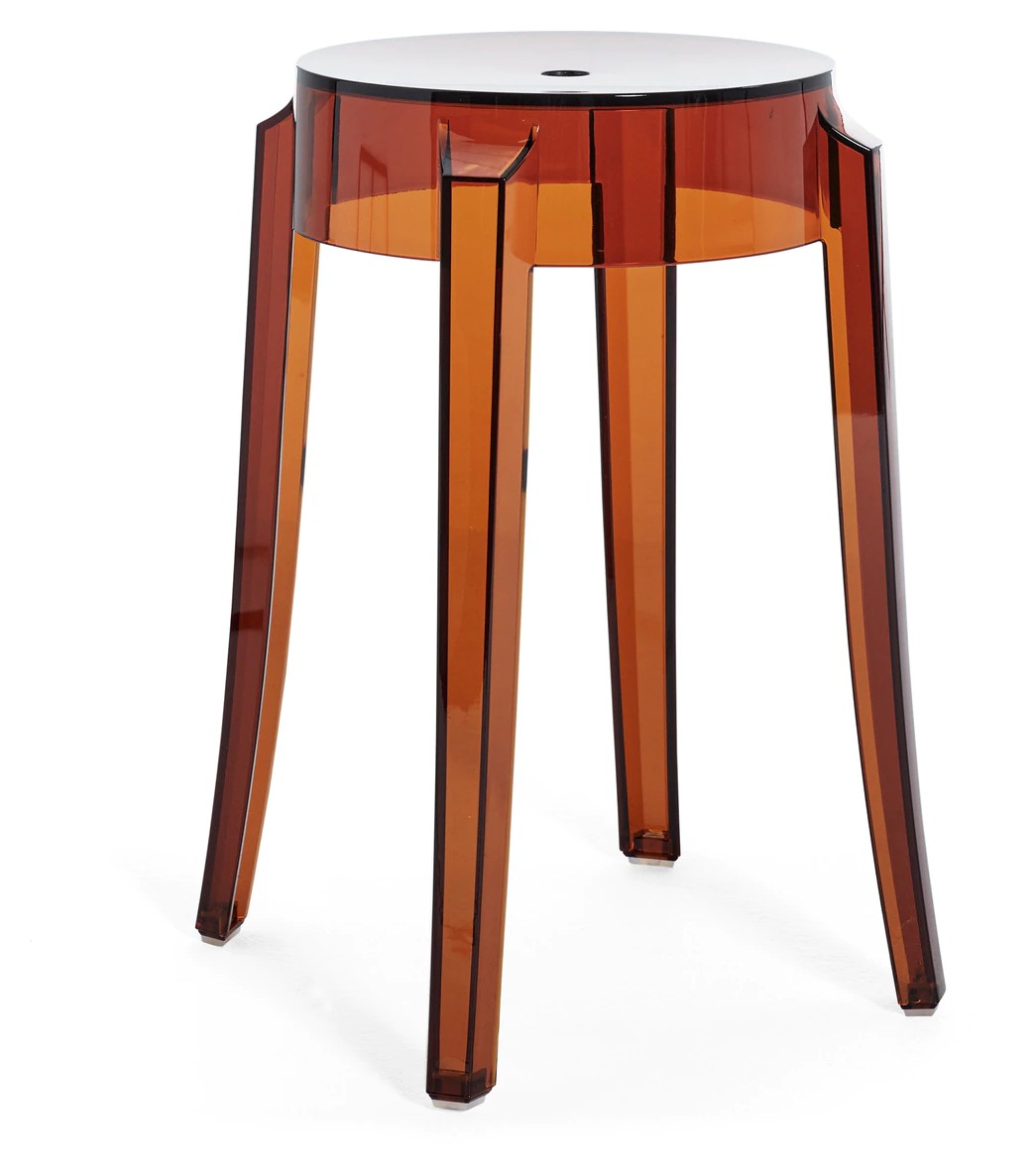 Set 2 scaune Kartell Charles Ghost design Philippe Starck h45cm maro transparent Charles