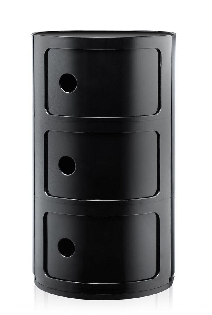 Comoda modulara Kartell Componibili 3 design Anna Castelli Ferrieri negru sensodays.ro