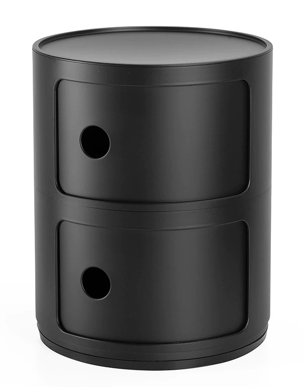 Comoda modulara Kartell Componibili 2 design Anna Castelli Ferrieri negru mat Kartell