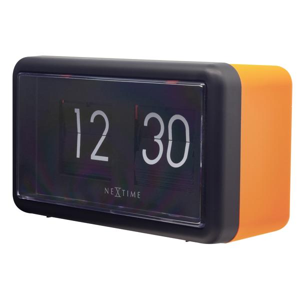 Ceas de masa NeXtime Flip 18x10x7cm portocaliu-negru NeXtime