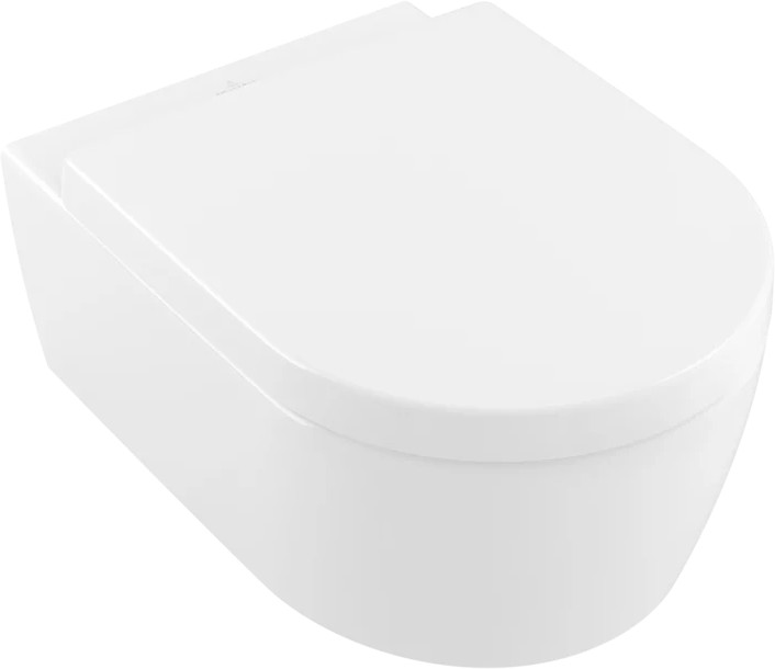 Set vas WC suspendat Villeroy & Boch Avento DirectFlush CeramicPlus cu capac inchidere lenta alb Alpin alb