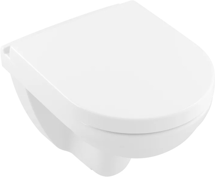 Set vas WC suspendat Villeroy & Boch O.Novo CeramicPlus 49x36cm Directflush si capac cu Inchidere lenta alb Alpin 49x36cm