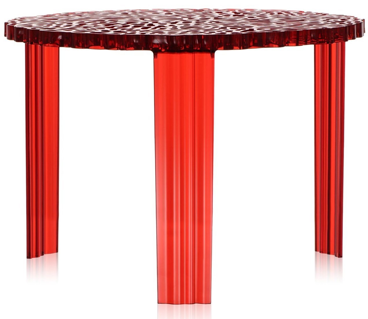 Masuta Kartell T-Table design Patricia Urquiola 50cm h 36cm rosu transparent Kartell
