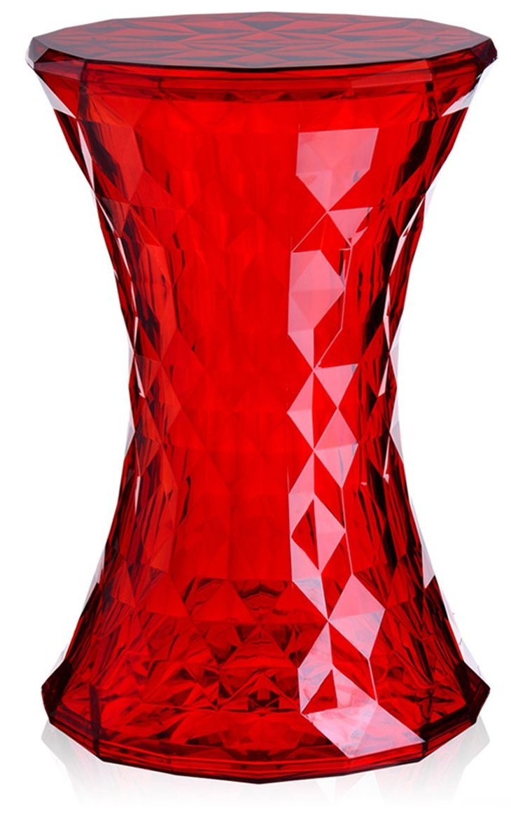 Masuta Kartell Stone design Marcel Wanders 30cm h45cm rosu transparent -Rosu imagine reduss.ro 2022