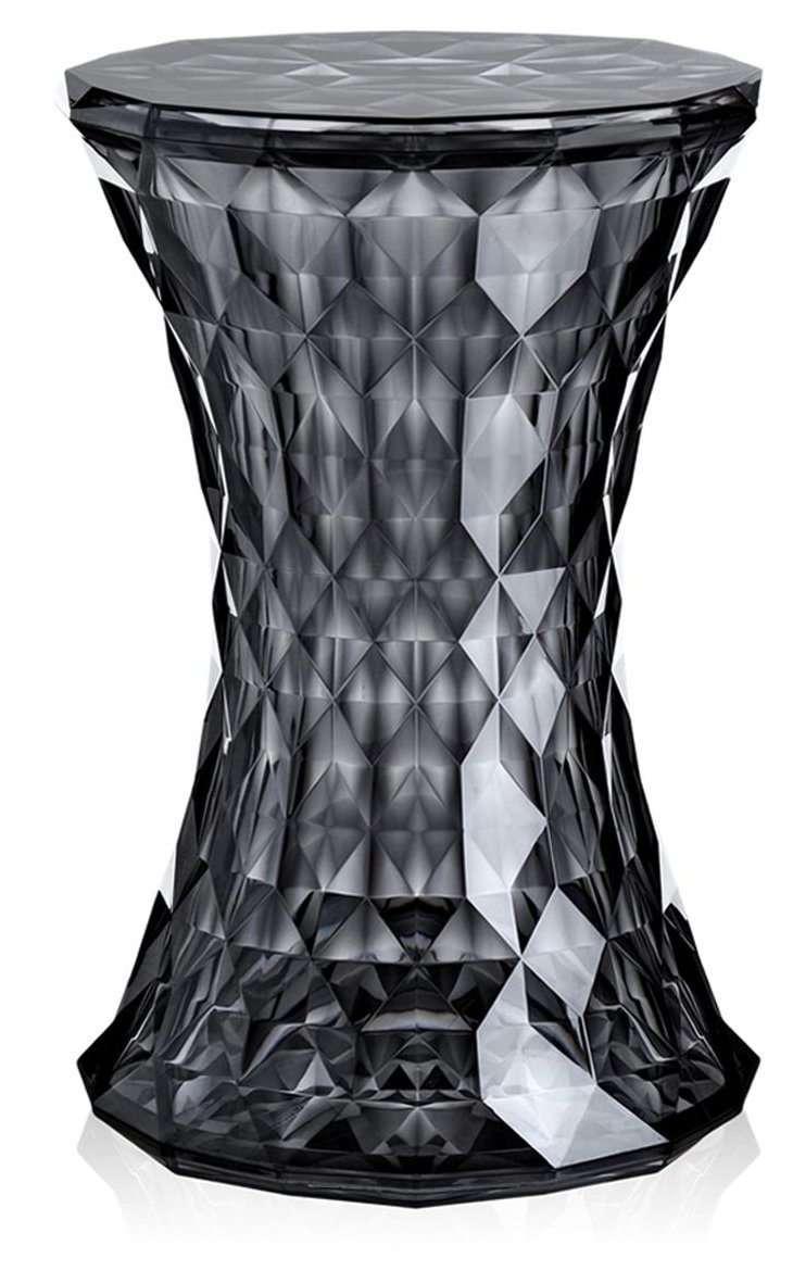 Masuta Kartell Stone design Marcel Wanders 30cm h45cm fumuriu transparent