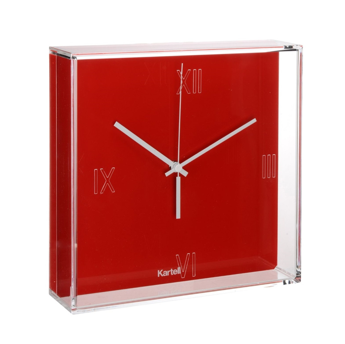 Ceas Kartell Tic&Tac design Philippe Starck & Eugeni Quitllet 30x30cm rosu