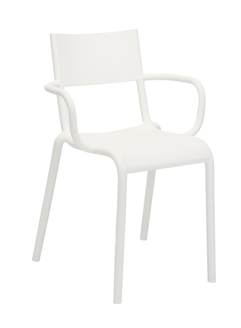 Set 2 scaune Kartell Generic A design Philippe Starck alb Alb