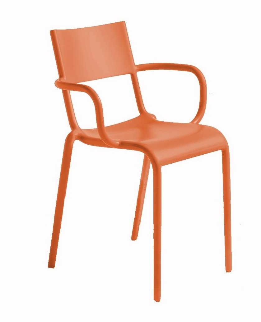 Set 2 scaune Kartell Generic A design Philippe Starck portocaliu Kartell