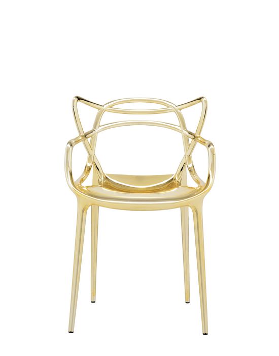 Set 2 scaune Kartell Masters design Philippe Starck & Eugeni Quitllet auriu metalizat Auriu imagine noua