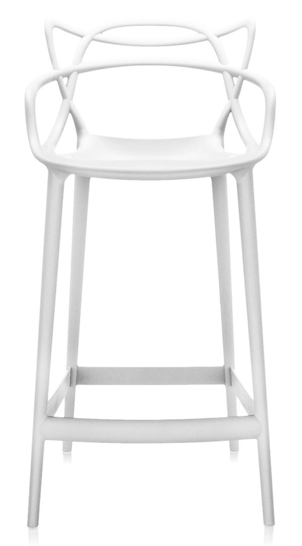 Scaun inalt Kartell Masters Stool design Philippe Starck & Eugeni Quitllet 65cm alb 65cm