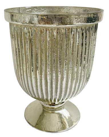 Suport lumanare Deko Senso h18cm sticla argintiu argintiu pret redus
