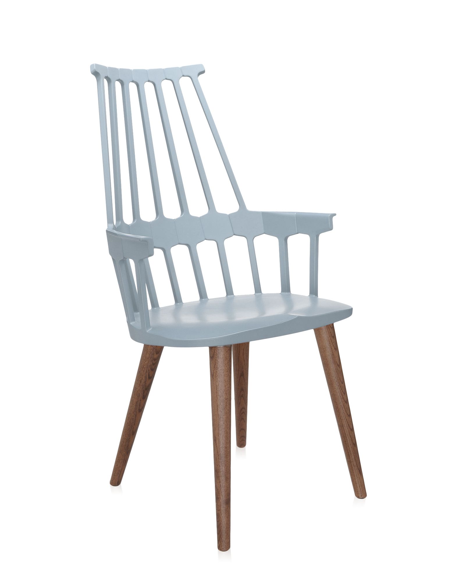Set 2 scaune Kartell Comback design Patricia Urquiola albastru – stejar Kartell