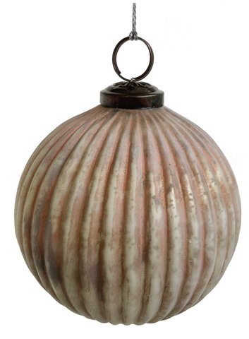 Decoratiune brad Deko Senso glob 12cm sticla alb mat – roz 12cm