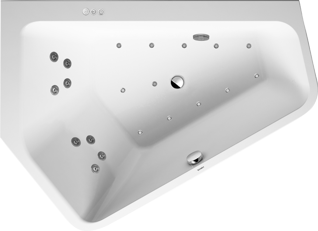 Cada asimetrica cu hidromasaj Duravit Paiova 5 177×130 cm cu Combi-System P orientare stanga alb Duravit imagine noua 2022