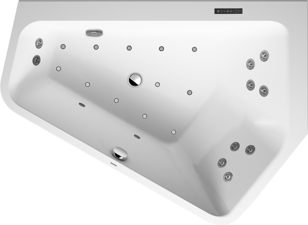 Cada asimetrica cu hidromasaj Duravit Paiova 5 177×130 cm cu Combi-System L orientare dreapta alb Duravit imagine noua 2022
