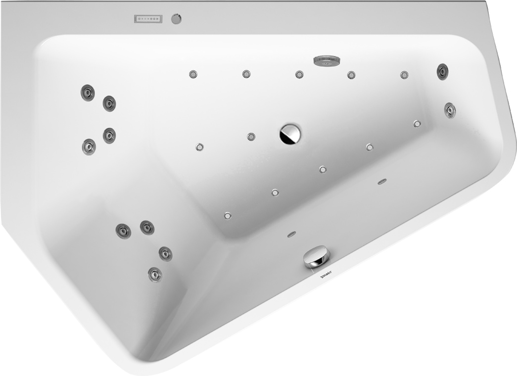 Cada asimetrica cu hidromasaj Duravit Paiova 5 177×130 cm cu Combi-System E orientare stanga alb Duravit imagine noua 2022