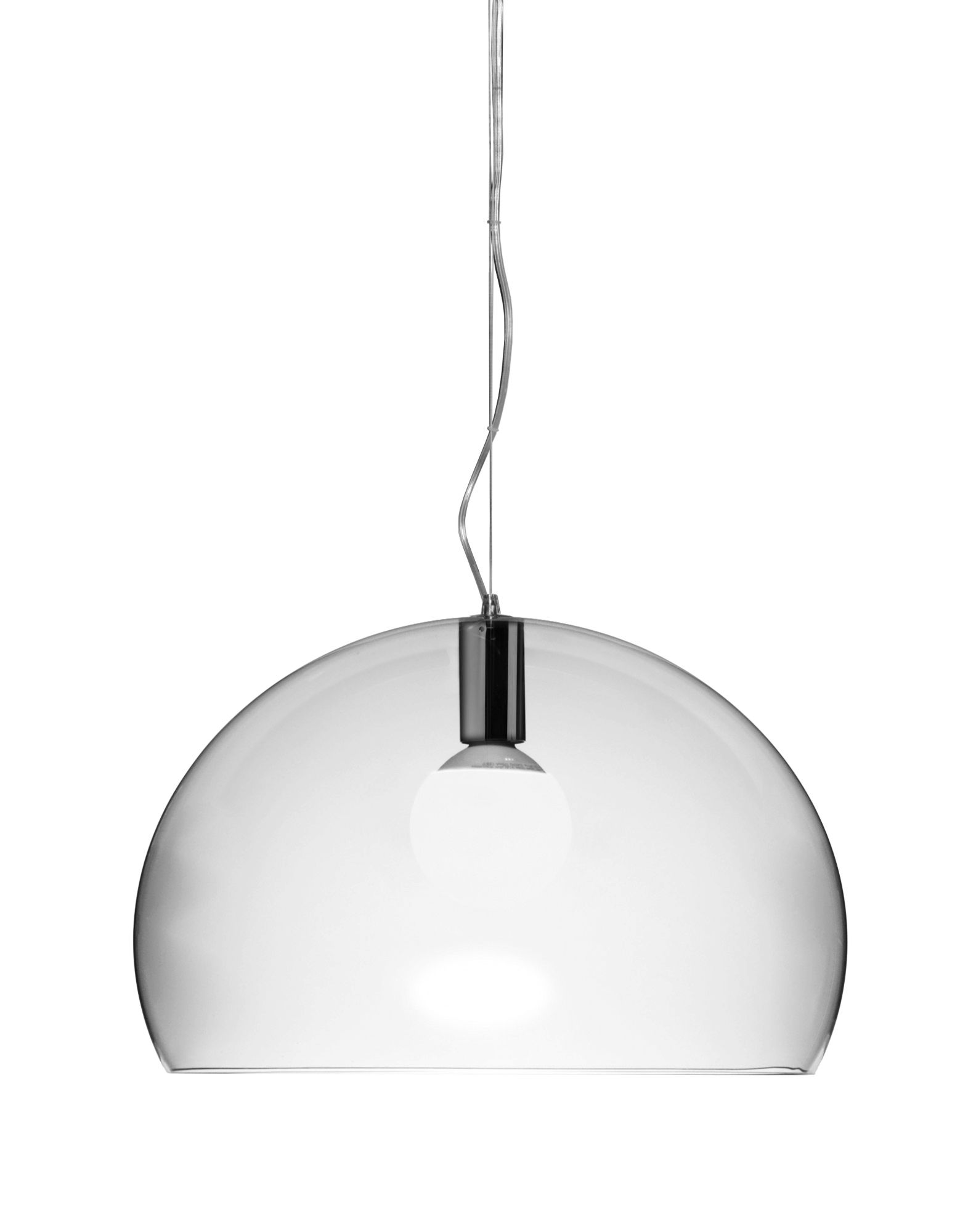 Suspensie Kartell FL/Y design Ferruccio Laviani E27 max 15W LED h33cm transparent sensodays.ro