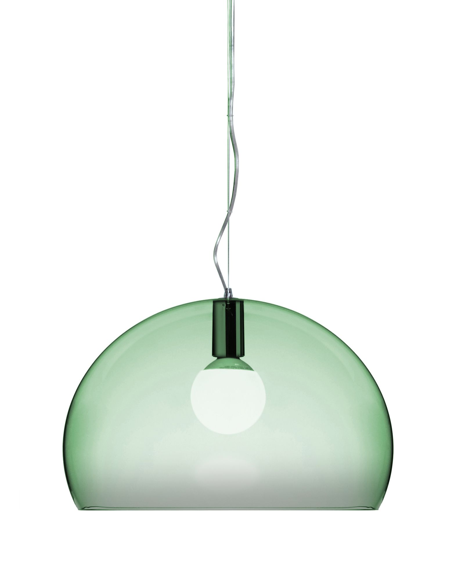 Suspensie Kartell FL/Y design Ferruccio Laviani E27 max 15W LED h33cm verde salvie transparent Kartell