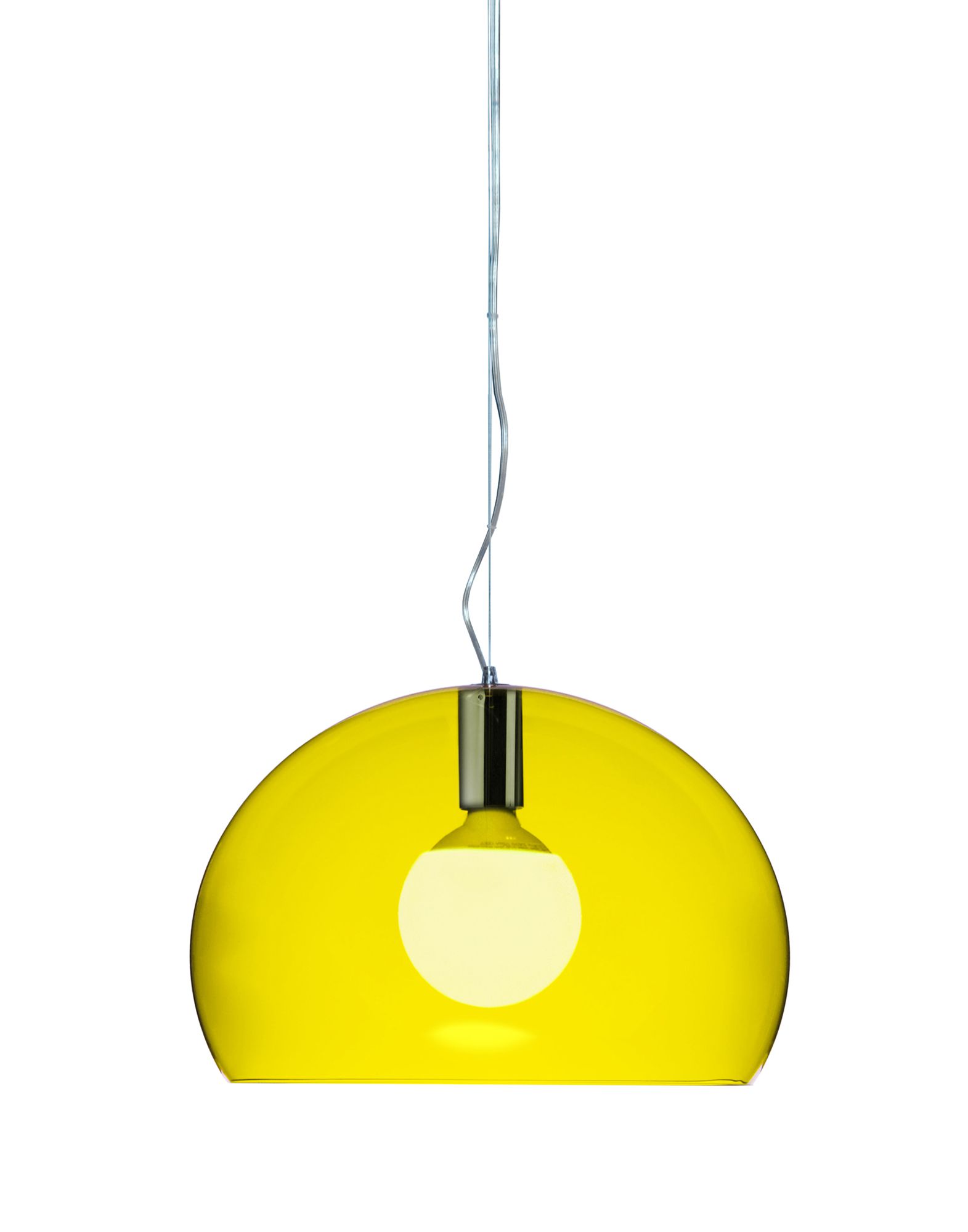 Suspensie Kartell FL/Y design Ferruccio Laviani E27 max 15W LED h28cm galben transparent 15W