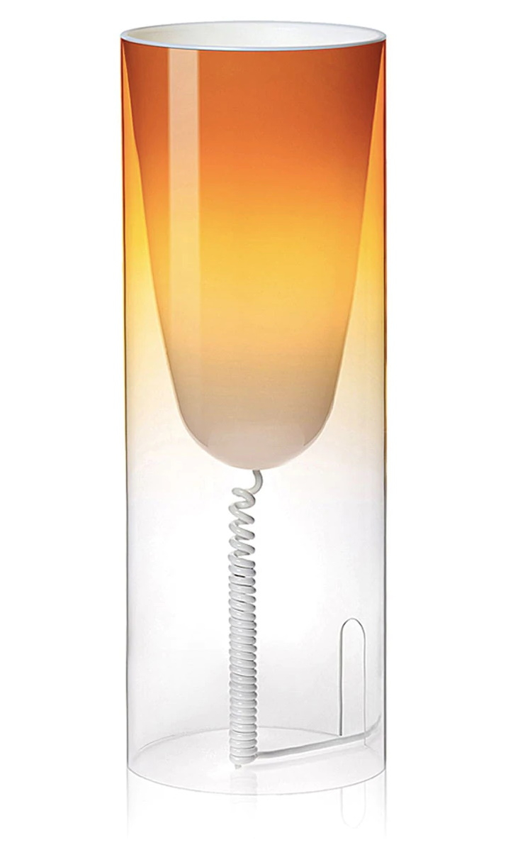 Veioza Kartell Toobe design Ferruccio Laviani h55cm d20cm orange Kartell imagine noua 2022