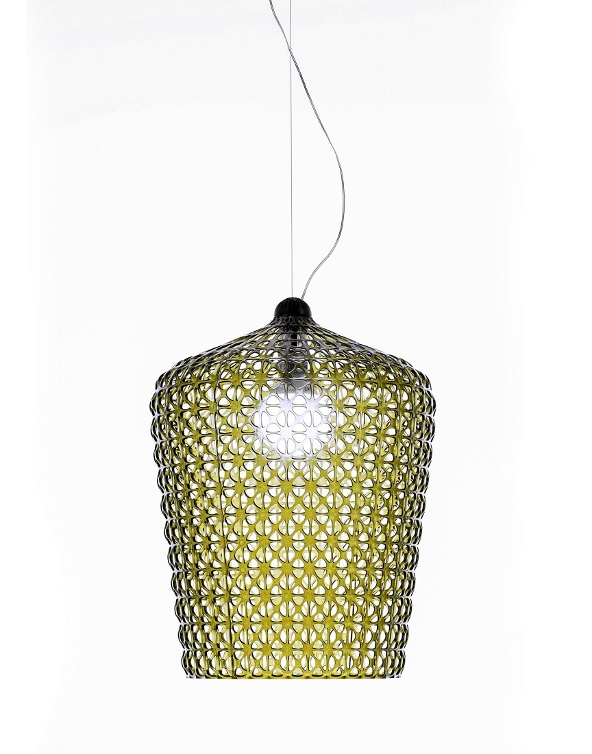 Suspensie Kartell Kabuki design Ferruccio Laviani LED 15W h73-268cm verde transparent