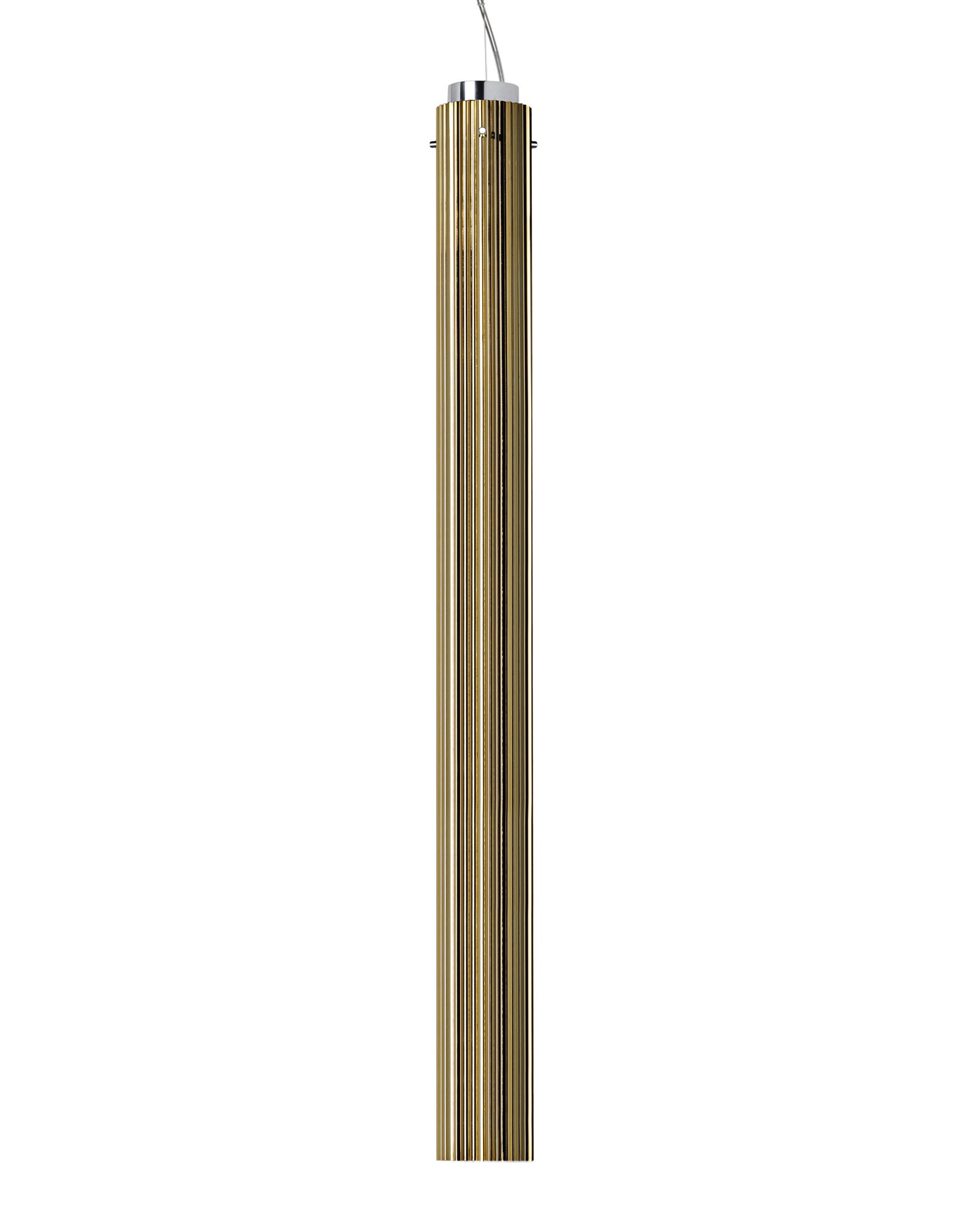 Suspensie Kartell by Laufen Rifly design Ludovica & Roberto Palomba LED 10W h90cm auriu metalizat Kartell by Laufen imagine noua 2022