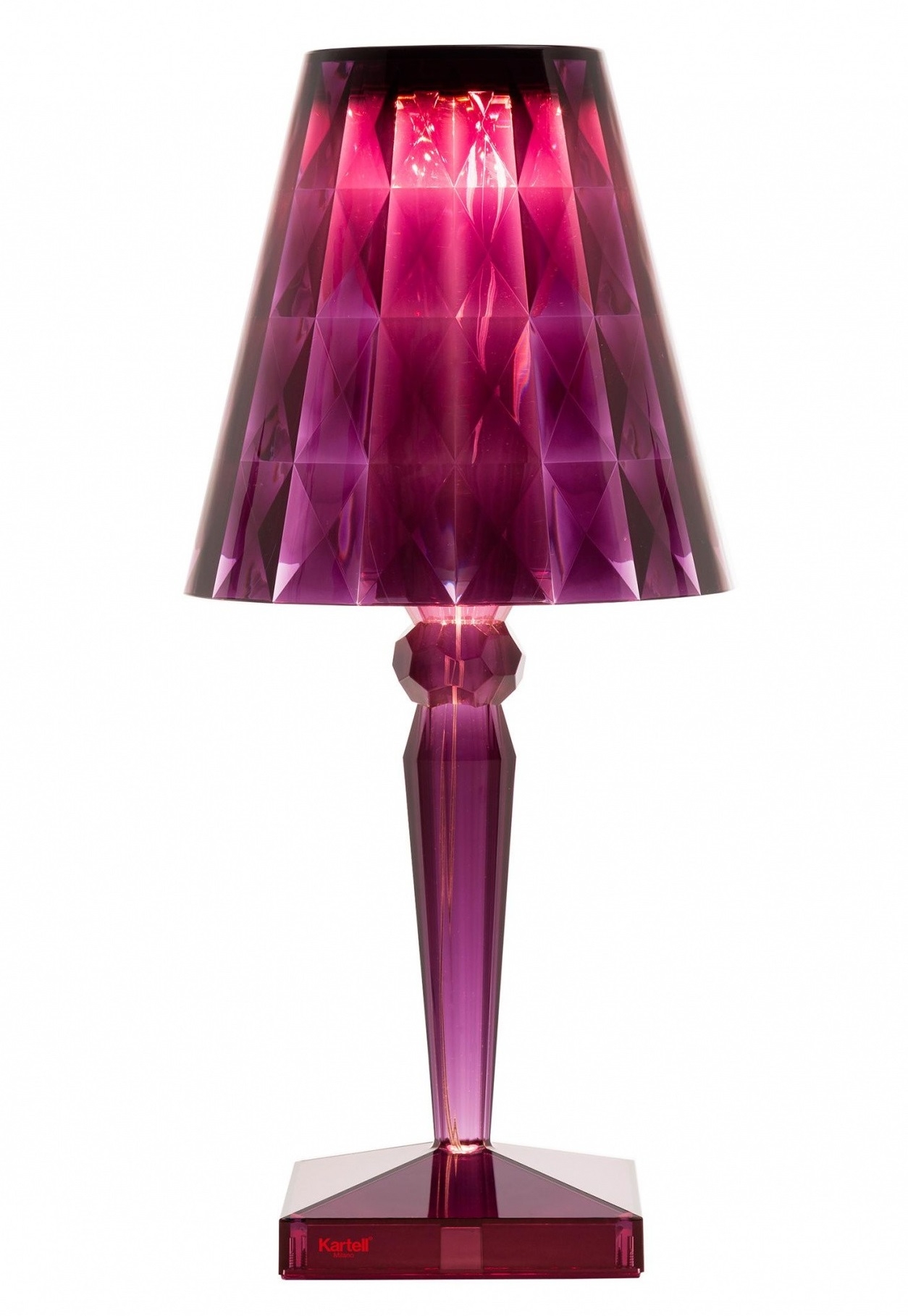 Veioza Kartell Big Battery design Ferruccio Laviani LED 3W h37.3cm violet pruna transparent Kartell