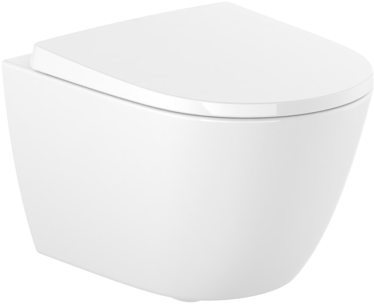 Vas WC suspendat Roca Ona Compact Rimless 48x36cm SupraGlaze alb 48x36cm imagine 2022 by aka-home.ro