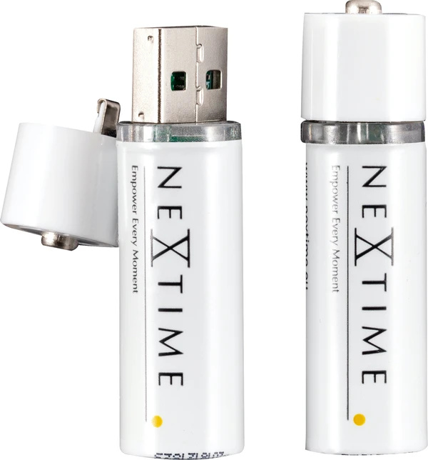 Set 2 acumulatori Li-Ion tip AA NeXtime USB alb acumulatori