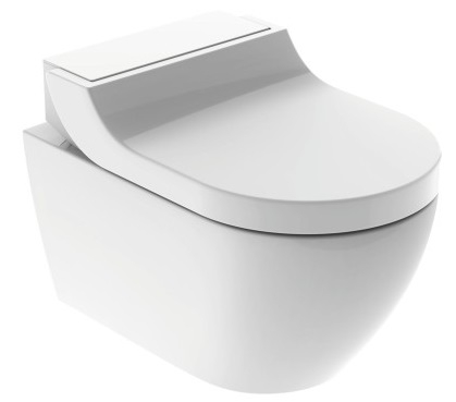 Set vas WC suspendat Geberit AquaClean Tuma Classic capac inchidere lenta functie bideu electric AquaClean Baie