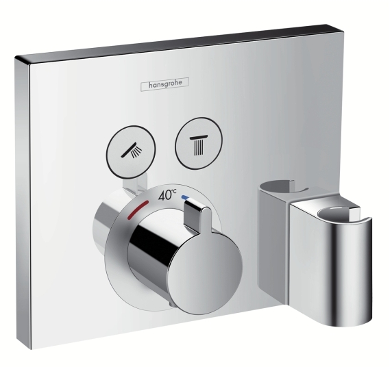 Baterie dus termostatata Hansgrohe ShowerSelect cu 2 functii si cu agatatoare dus montaj incastrat necesita corp ingropat Hansgrohe
