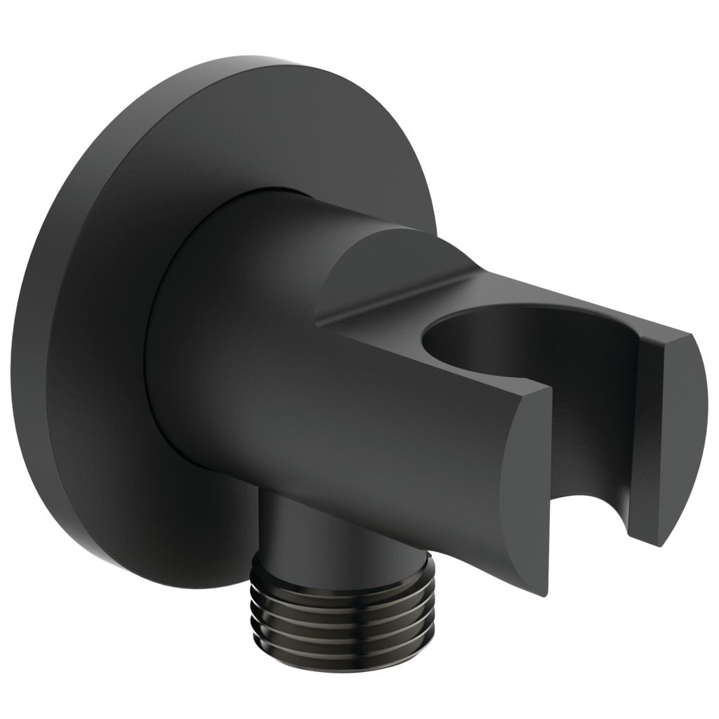 Conector FixFit Ideal Standard Ideal Rain Round cu agatatoare de dus negru mat Ideal Standard imagine noua 2022