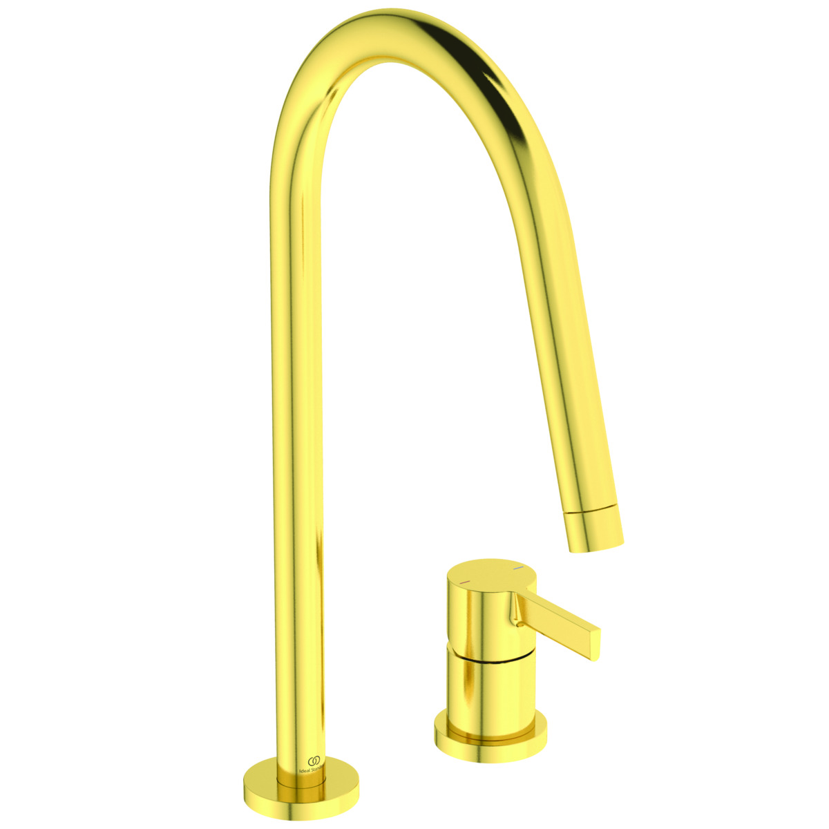 Baterie bucatarie Ideal Standard Gusto din 2 elemente 218mm pipa R rotativa brushed gold 218mm