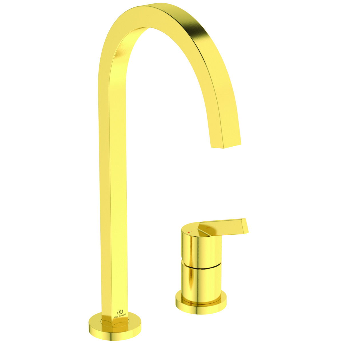 Baterie bucatarie Ideal Standard Gusto Square din 2 elemente 217mm pipa R rotativa brushed gold 217mm