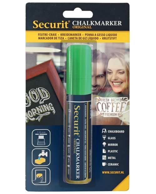 Marker creta Securit Liquid Large 7-15mm verde Securit
