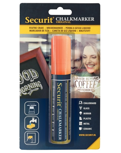 Marker creta Securit Liquid Large 7-15mm portocaliu Securit