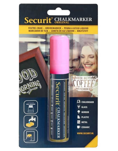 Marker creta Securit Liquid Large 7-15mm roz