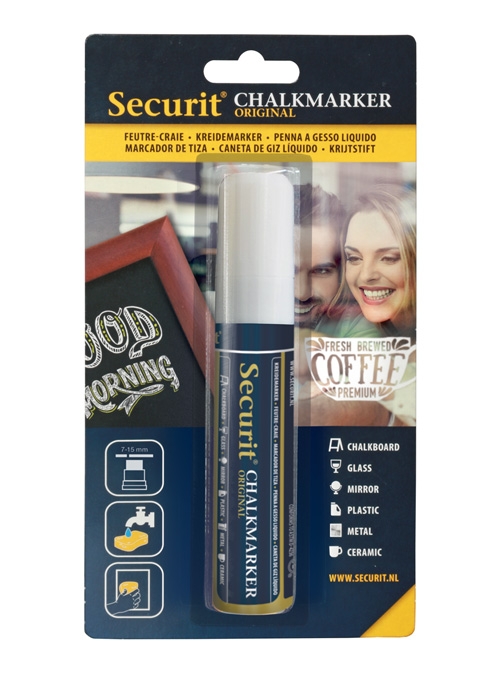 Marker creta Securit Liquid Large 7-15mm alb Securit