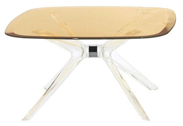 Masuta Kartell Blast design Philippe Starck 80x80cm h40cm crom-bronz transparent 80x80cm imagine noua