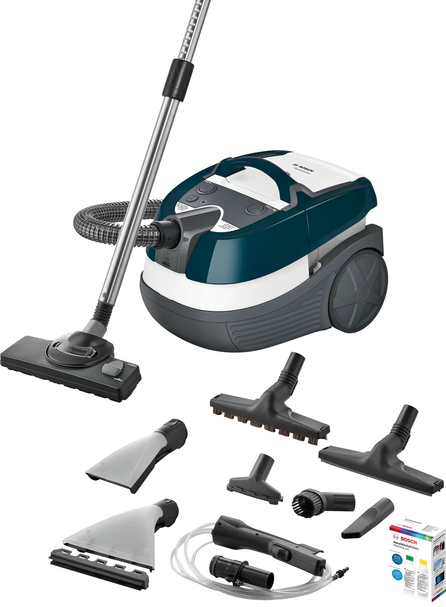 Aspirator Wet&Dry Bosch BWD41720 3in1 Serie 4 1700 W AquaWash&Clean turquoise-white-grey 1700
