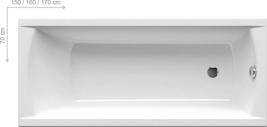 Cada baie rectangulara Ravak Concept Classic 170x70cm acril