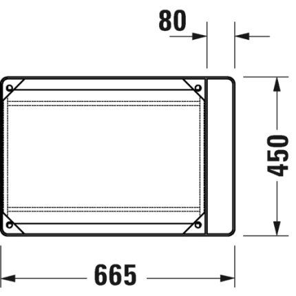 Consola metalica pe pardoseala pentru lavoar Duravit DuraSquare 665x451mm, cu port-prosop reversibil, fara raft, negru mat