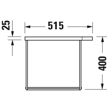 Consola metalica suspendata pentru lavoar Duravit DuraSquare 516x333mm, cu port-prosop reversibil, fara raft, negru mat