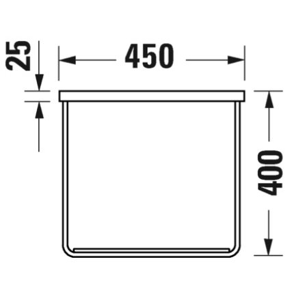 Consola metalica suspendata pentru lavoar Duravit DuraSquare 865x451mm, cu port-prosop reversibil, fara raft, negru mat