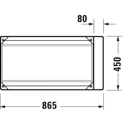 Consola metalica suspendata pentru lavoar Duravit DuraSquare 865x451mm, cu port-prosop reversibil, fara raft, crom