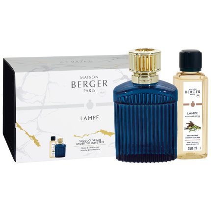 Set Berger lampa catalitica Berger Alpha Imperial Blue cu parfum Under the Olive Tree 250ml