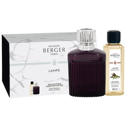 Set Berger lampa catalitica Berger Alpha Scandalous Plum cu parfum Under the Olive Tree 250ml